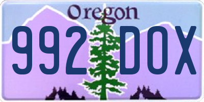 OR license plate 992DOX