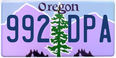 OR license plate 992DPA