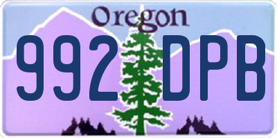 OR license plate 992DPB
