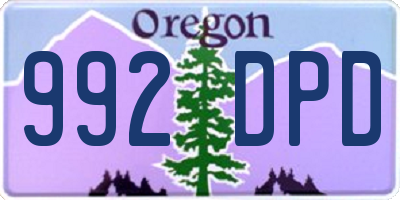 OR license plate 992DPD