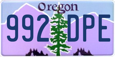OR license plate 992DPE