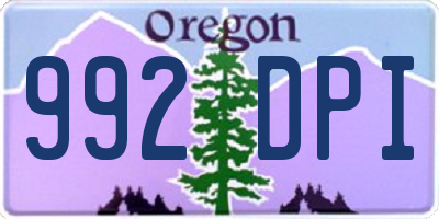 OR license plate 992DPI