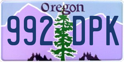 OR license plate 992DPK