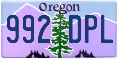 OR license plate 992DPL