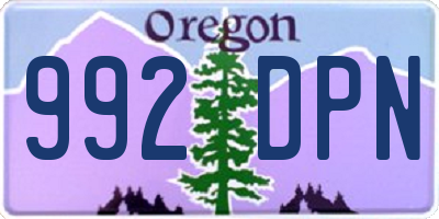 OR license plate 992DPN