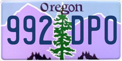 OR license plate 992DPO