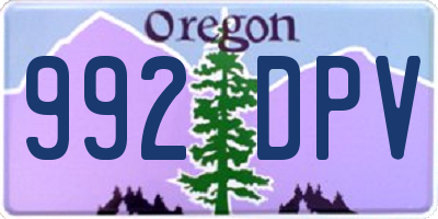 OR license plate 992DPV