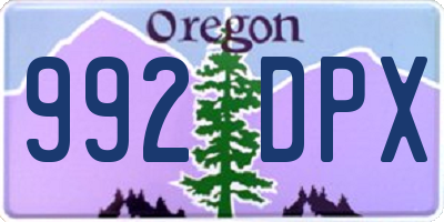 OR license plate 992DPX