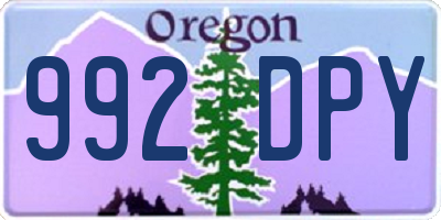 OR license plate 992DPY