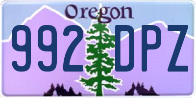 OR license plate 992DPZ