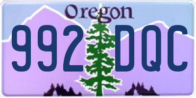 OR license plate 992DQC