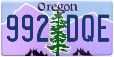 OR license plate 992DQE