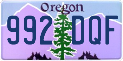 OR license plate 992DQF