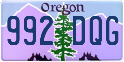 OR license plate 992DQG