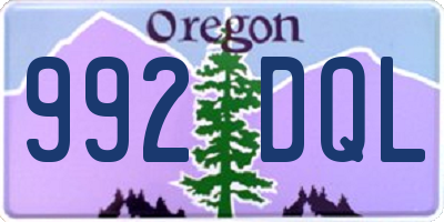 OR license plate 992DQL