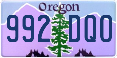 OR license plate 992DQO