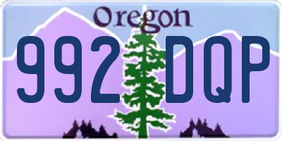 OR license plate 992DQP