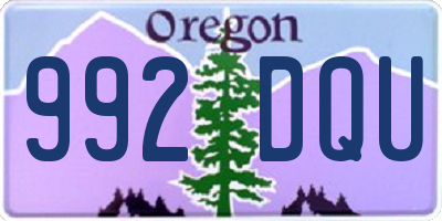 OR license plate 992DQU