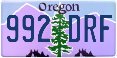 OR license plate 992DRF