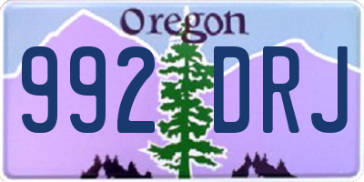 OR license plate 992DRJ