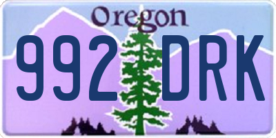 OR license plate 992DRK
