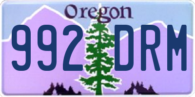 OR license plate 992DRM