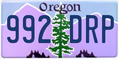 OR license plate 992DRP