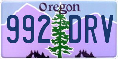 OR license plate 992DRV