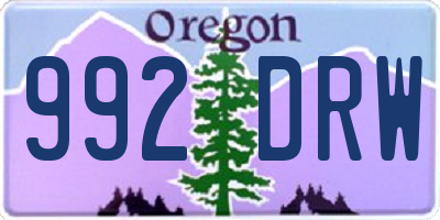 OR license plate 992DRW