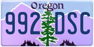 OR license plate 992DSC