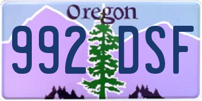 OR license plate 992DSF