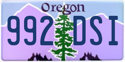 OR license plate 992DSI