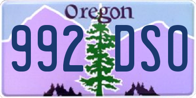 OR license plate 992DSO
