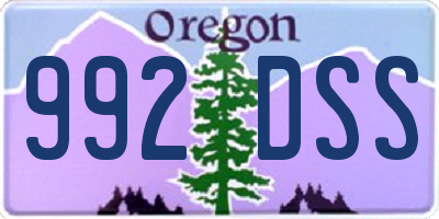 OR license plate 992DSS