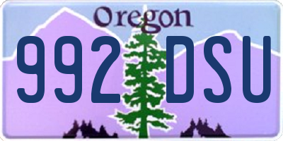 OR license plate 992DSU