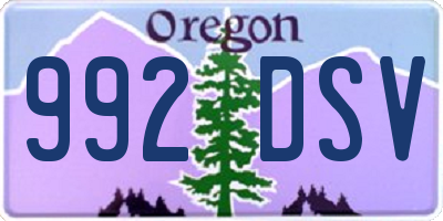 OR license plate 992DSV