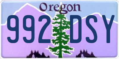 OR license plate 992DSY