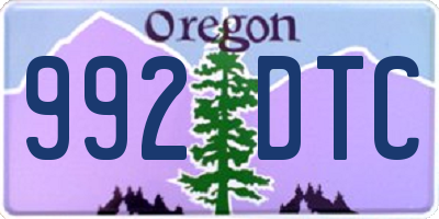 OR license plate 992DTC