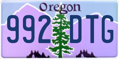 OR license plate 992DTG