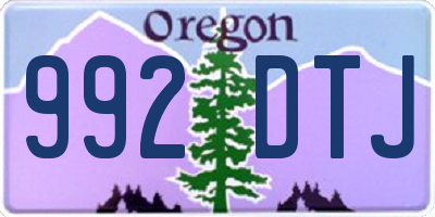 OR license plate 992DTJ