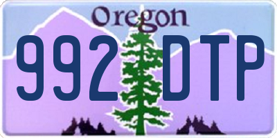 OR license plate 992DTP