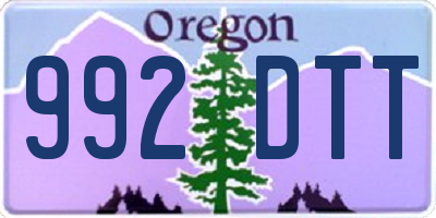 OR license plate 992DTT