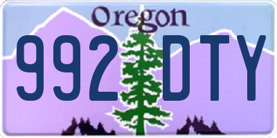 OR license plate 992DTY