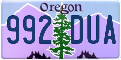 OR license plate 992DUA