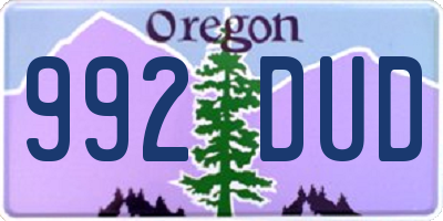 OR license plate 992DUD