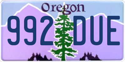 OR license plate 992DUE
