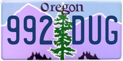 OR license plate 992DUG