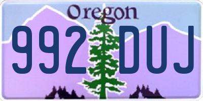 OR license plate 992DUJ