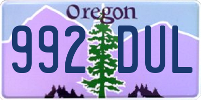OR license plate 992DUL