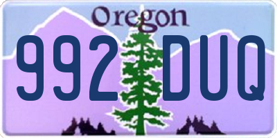 OR license plate 992DUQ
